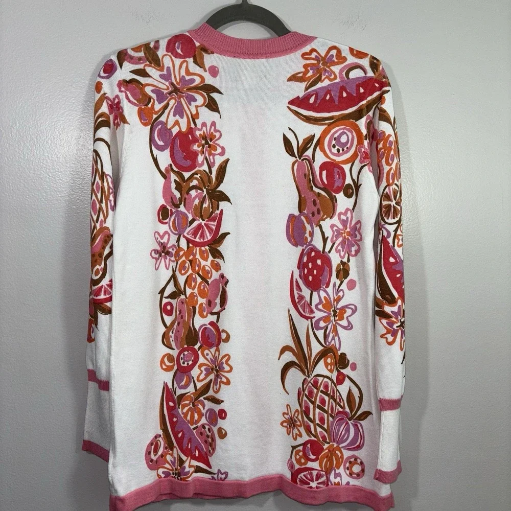 Bob Mackie Wearable Art Floral Cardigan size XS NEW
